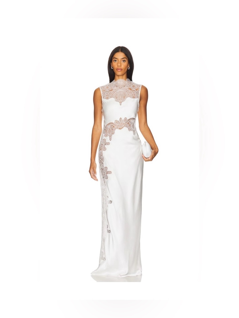 Shona Joy Stratus Lace High Neck Maxi Dress